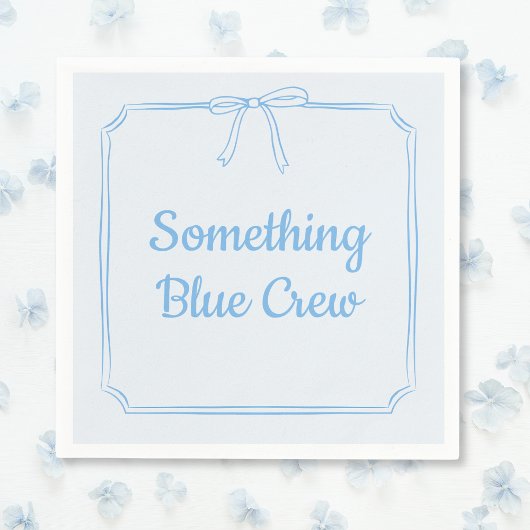 Something Blue Crew Bow Personalisierte Hochzeitfe Serviette