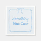 Something Blue Crew Bow Personalisierte Hochzeitfe Serviette (Vorderseite)