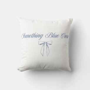 Something Blue Crew Design Blaues Schleifen-Brau Kissen