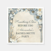 Something Blue Distel Floral Junggesellinnenabschi Serviette (Vorderseite)