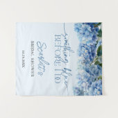 Something Blue Elgant Hydrangea Bridal Shower  Wandteppich (Vorderseite (Horizontal))