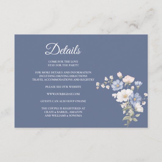 Something Blue Enclosure Card Details Begleitkarte (Vorderseite)