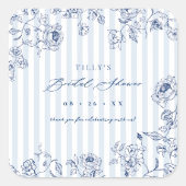 Something Blue Favor Stickers Bridal Shower Labels (Vorderseite)