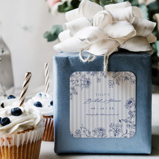 Something Blue Favor Stickers Bridal Shower Labels