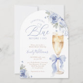 Something Blue Floral Bridal Shower Arched Einladung (Vorderseite)