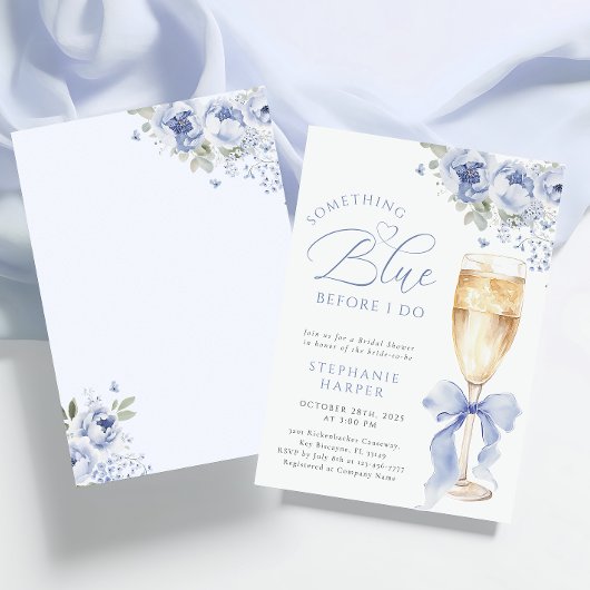 Something Blue Floral Bridal Shower Invitation Einladung