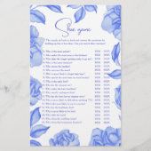 Something blue floral Bridal shower Shoe game (Vorderseite)