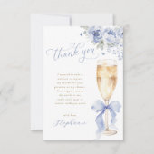 Something Blue Floral Bridal Shower Thank You Card Dankeskarte (Vorderseite)