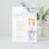 Something Blue Floral Bridal Shower Thank You Card Dankeskarte (Stehend Vorderseite)
