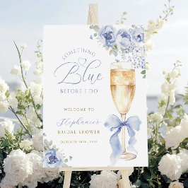 Something Blue Floral Bridal Shower Welcome Sign