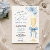 Something Blue Floral Coquette Bow Bridal Shower Einladung