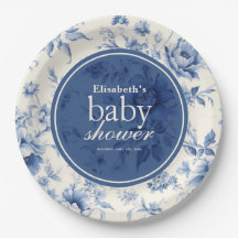 Something Blue Floral French Toile Baby Shower