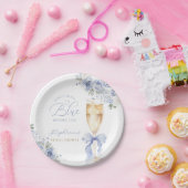 Something Blue Florals Bow Bridal Shower Pappteller (Party)