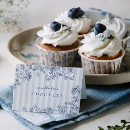 Something Blue Food Label Folded Card Tent Dankeskarte