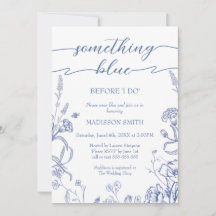 Something Blue French Bridal Shower invitation
