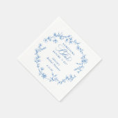 Something Blue French Toile Wreath Bridal Shower Serviette (Ecke)