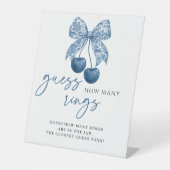 Something Blue Guess How Many Rings Bridal Shower Sockelschild (Vorderseite)