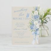 Something Blue Hydrangea Bridal Shower Invitation Einladung (Stehend Vorderseite)