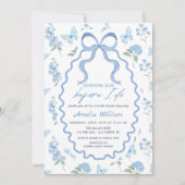 Something Blue Hydrangea Bridal Shower Invitation Einladung (Vorderseite)