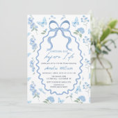 Something Blue Hydrangea Bridal Shower Invitation Einladung (Stehend Vorderseite)