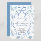 Something Blue Hydrangea Bridal Shower Invitation Einladung (Vorne/Hinten)