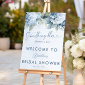 Something Blue Hydrangea Bridal Shower Sign Poster