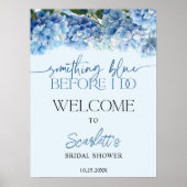 Something Blue Hydrangea Bridal Shower Welcome Poster (Vorne)