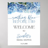 Something Blue Hydrangea Bridal Shower Welcome Poster (Vorne)