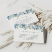 Something Blue Hydrangea Recipe Card Insert