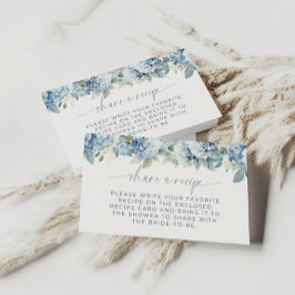Something Blue Hydrangea Recipe Card Insert