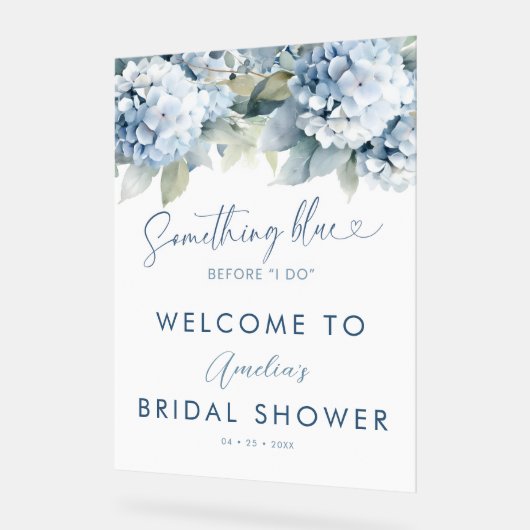 Something Blue Hydrangea Welcome Bridal Shower Acrylschild (Winkel)
