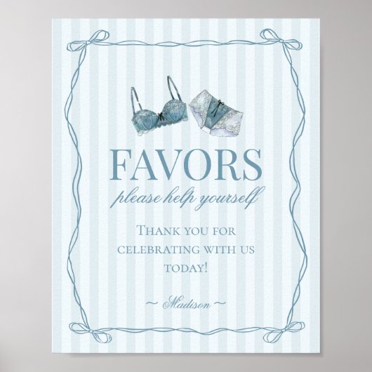 Something Blue Lingerie Bachelorette Party Favors Poster (Vorne)