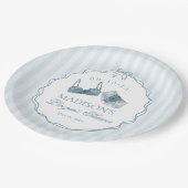 Something Blue Lingerie Shower Bachelorette Bridal Pappteller (Schrägansicht)