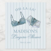 Something Blue Lingerie Shower Bachelorette Party Weinetikett (Einzelnes Label)