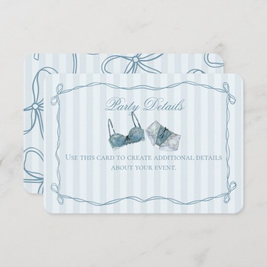 Something Blue Lingerie Shower Details Insert (Vorne/Hinten)