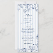 Something Blue Menu Bridal Shower Party Card  Einladung (Vorderseite)