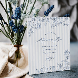 Something Blue Mimosa Bar Acrylic Pedestal Sign Sockelschild