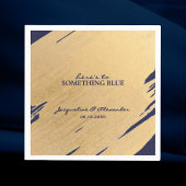 Something Blue Navy and Gold Napkins Serviette