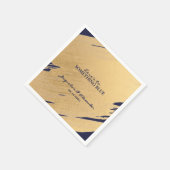 Something Blue Navy and Gold Napkins Serviette (Ecke)