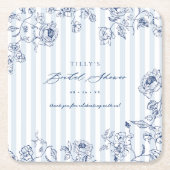 Something Blue Paper Coasters Bridal Shower Decor Rechteckiger Pappuntersetzer (Vorderseite)