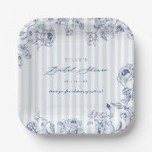 Something Blue Paper Plates Bridal Shower Party Pappteller (Vorderseite)