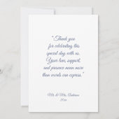 Something Blue Photo Thank You Card Dankeskarte (Rückseite)