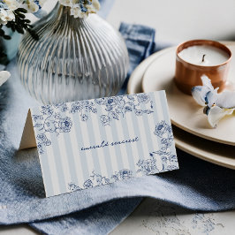 Something Blue Place Card Bridal Shower Name Tent Dankeskarte