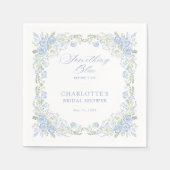 Something Blue Preppy Floral Bridal Shower  Serviette (Vorderseite)