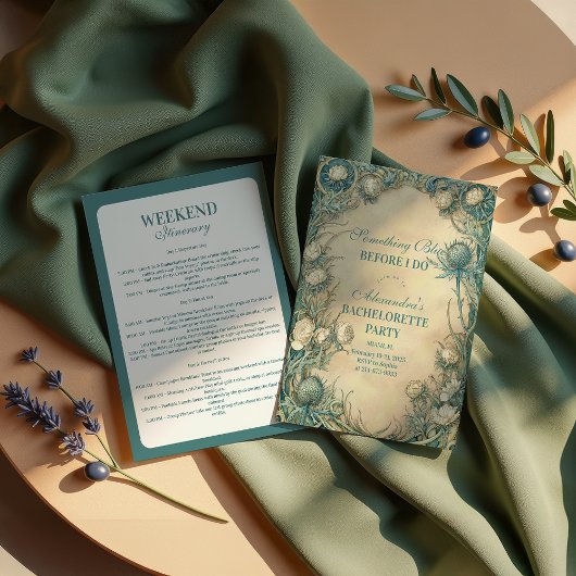 Something Blue Thistle Bachelorette Party Einladung