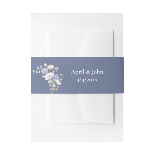 Something Blue Wedding Invitation Belly Band (Vorderseite Beispiel)