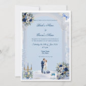 Something Blue Wedding Invitation Card Einladung (Vorderseite)