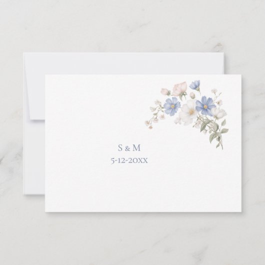 Something Blue Wedding RSVP card (Rückseite)
