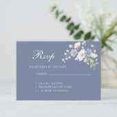 Something Blue Wedding RSVP card Karte (Stehend Vorderseite)