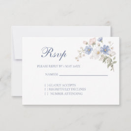 Something Blue Wedding RSVP card Karte